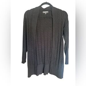 Central Park West Black Open Front Cardigan